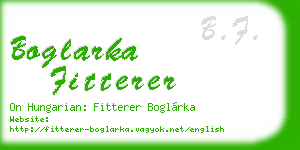 boglarka fitterer business card